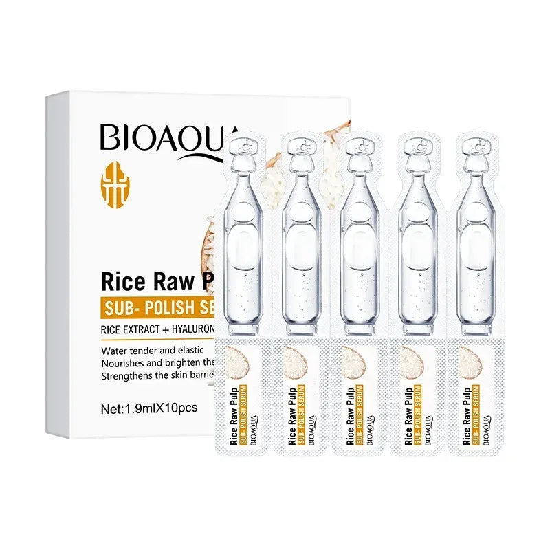 Biaoqua Rice Raw Pulp Sub-Polish Hyaluronic Acid Serum 1.9ML x 10Pcs