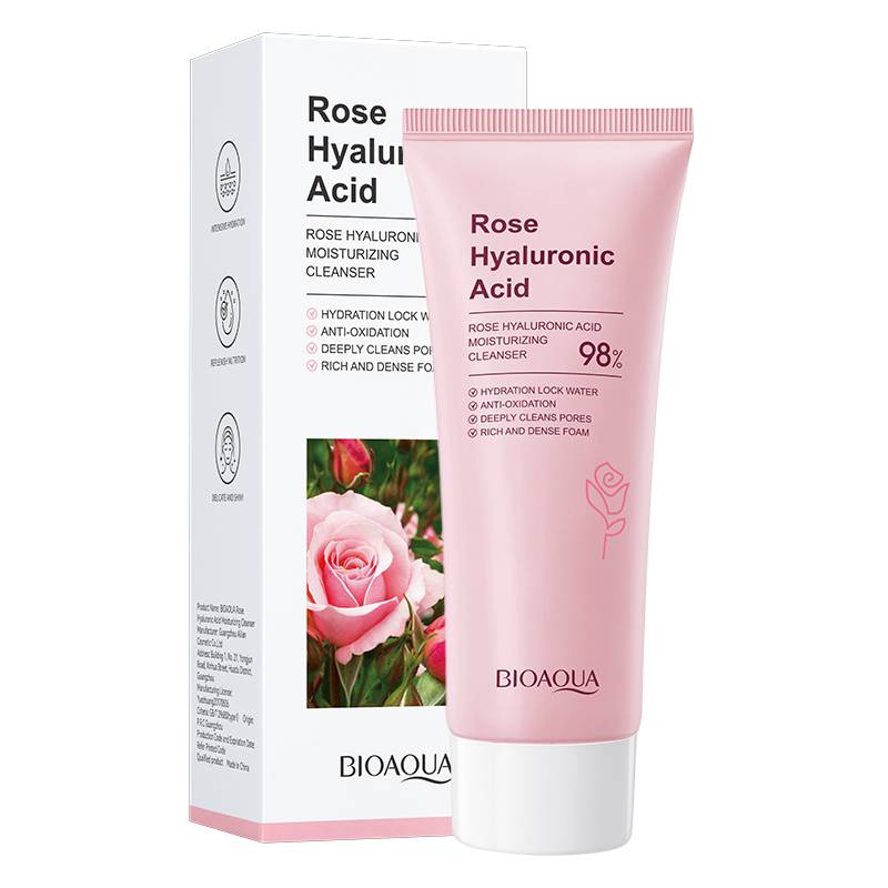 Bioaqua Rose Hyaluronic Acid Oil Control Moisturizing Facial Cleanser - 100g