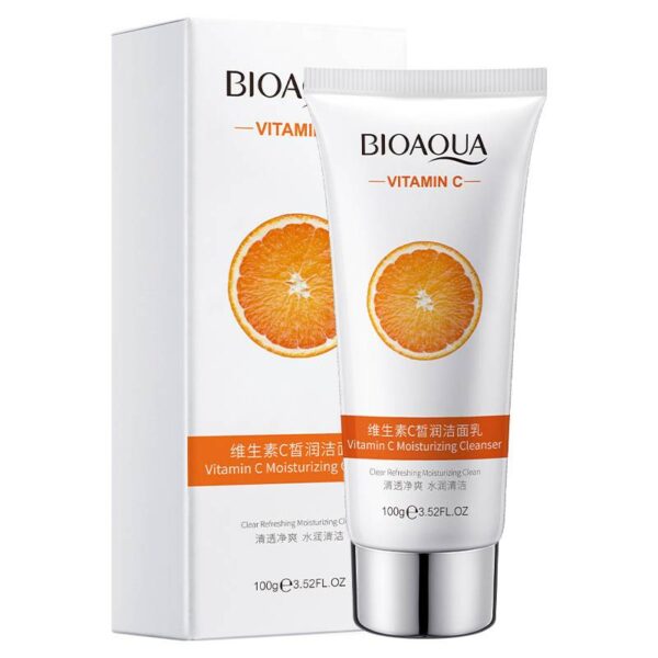 BIOAQUA Vitamin C Moisturizing Cleanser - Deep Cleansing & Brightening Facial Wash - 100g