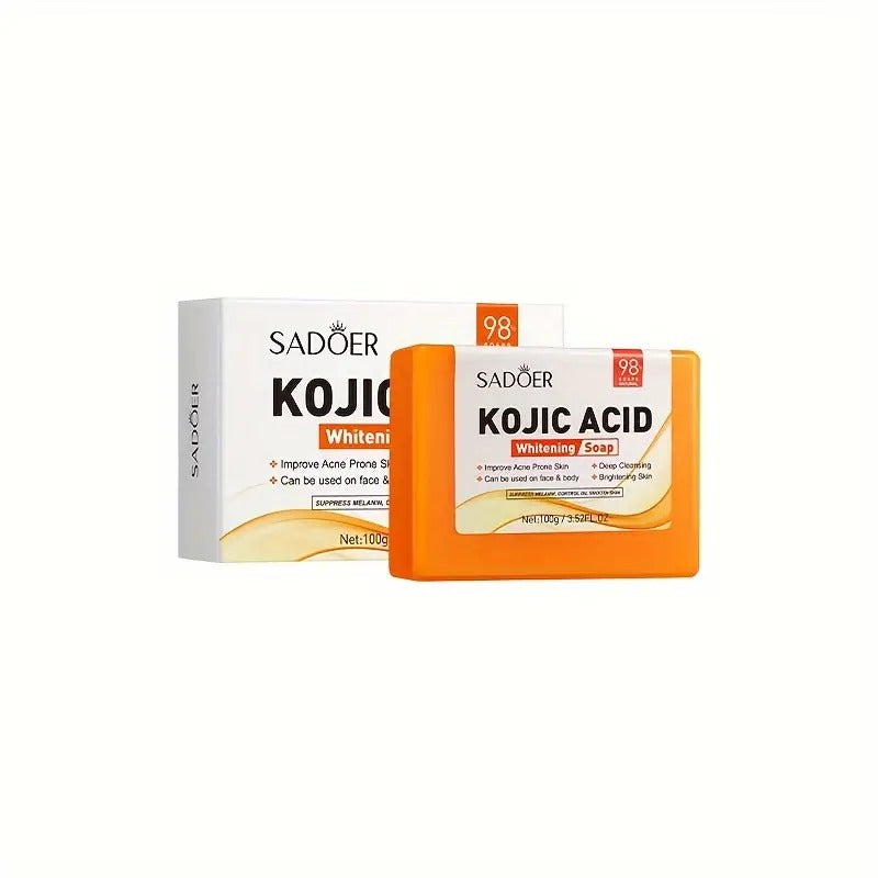 Sadoer Kojic Acid Whitening Soap - Brighten Skin, Fade Dark Spots- 100g